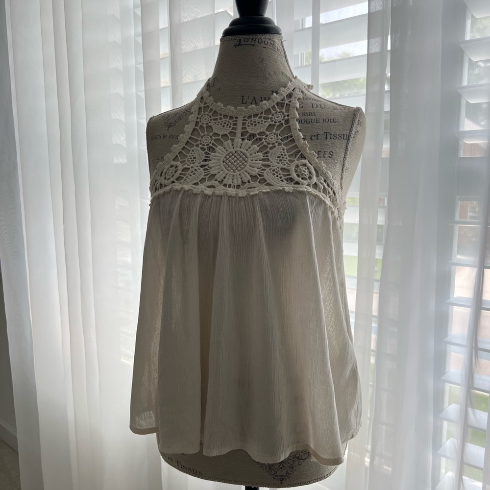 Hollister Cream Lace Blouse